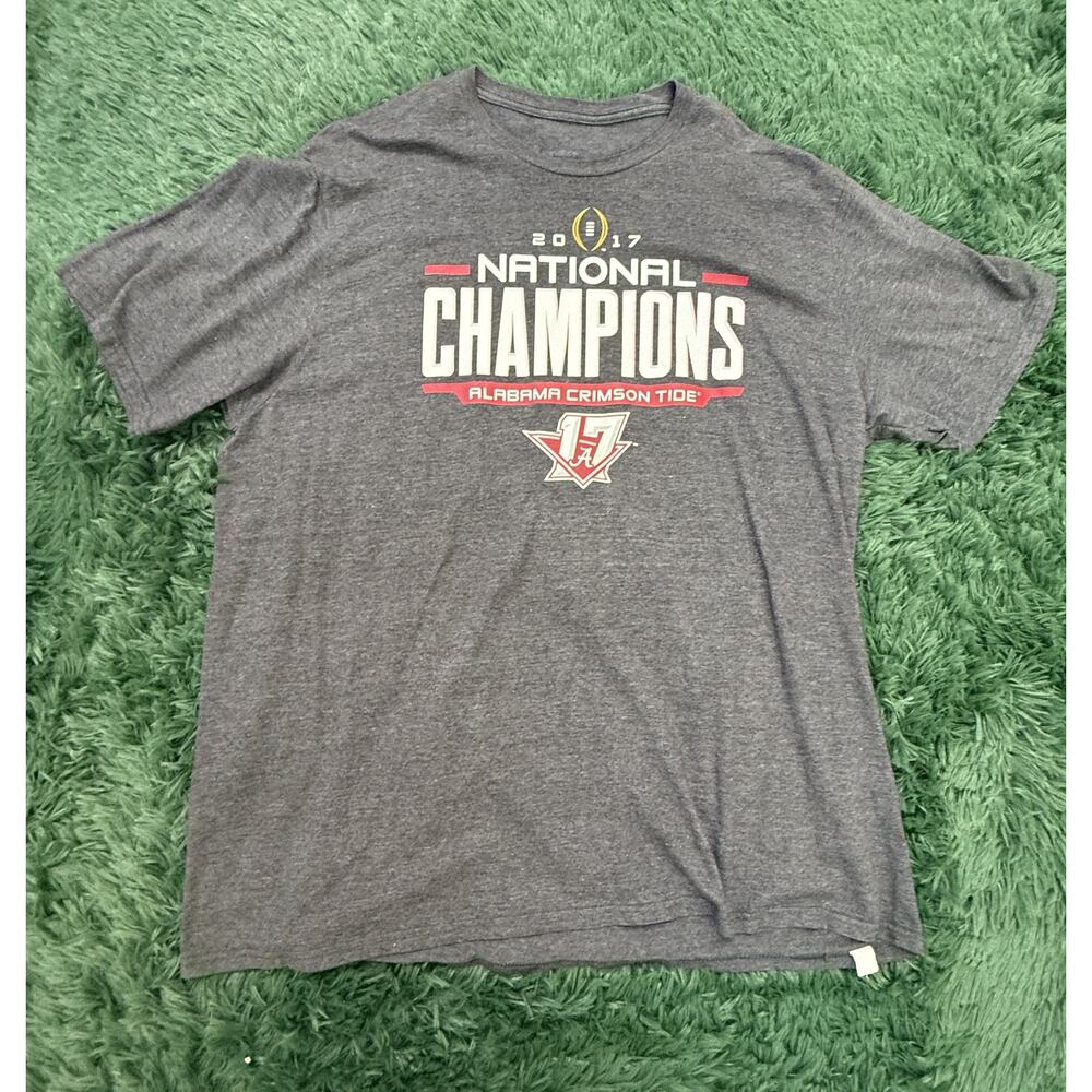 Fanatics Alabama Crimson Tide 2017 National Champions T-Shirt Men's 2XL Grey